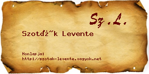 Szoták Levente névjegykártya