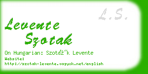 levente szotak business card